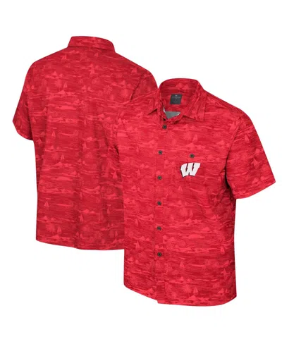 Colosseum Men's Red Wisconsin Badgers Ozark Button-up Shirt