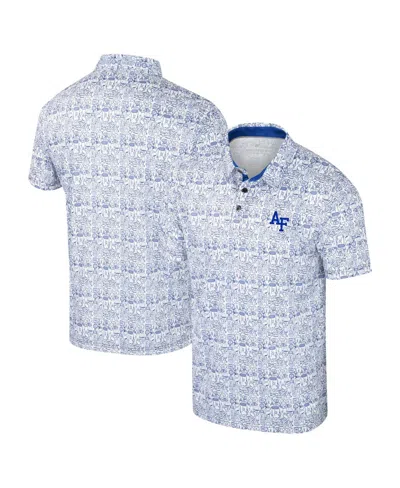 Colosseum Men's Royal Air Force Falcons It's Time Allover Print Polo Shirt In Blue