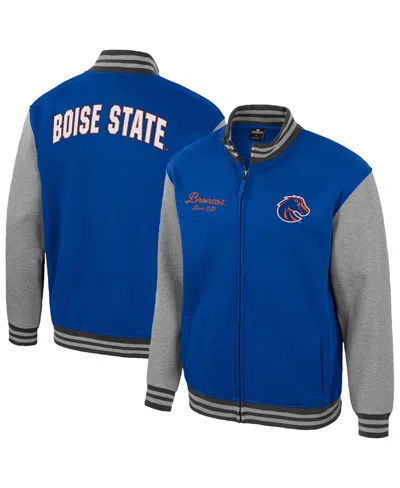 Colosseum Men's Royal Boise State Broncos Ambi-turner Full-zip Varsity Jacket In Blue