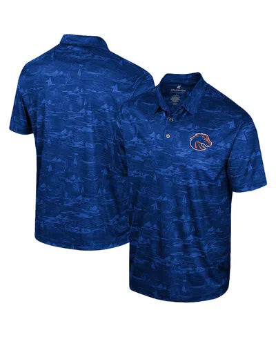 Colosseum Men's Royal Boise State Broncos Daly Print Polo Shirt In Blue