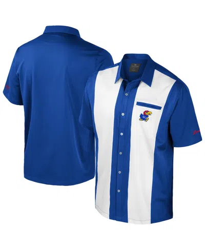 Colosseum Men's Royal Kansas Jayhawks Strike Bowling Button-up Shirt In Multi