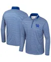 Colosseum Men's Royal Kentucky Wildcats Striped Quarter-zip Sweatshirt In Royal