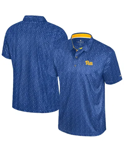 Colosseum Men's Royal Pitt Panthers Football Print Polo Shirt In Blue