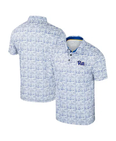 Colosseum Men's Royal Pitt Panthers It's Time Allover Print Polo Shirt In Blue