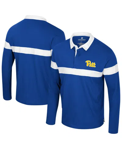Colosseum Men's Royal Pitt Panthers Too Cool For School Long Sleeve Polo Shirt