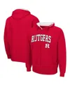 Colosseum Men's Rutgers Scarlet Knights Arch & Logo 3.0 Full-zip Hoodie In Scarlet