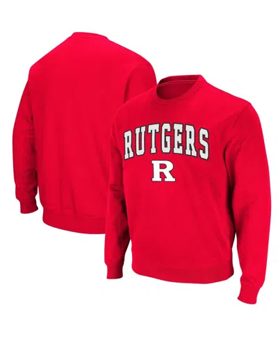 Colosseum Men's Rutgers Scarlet Knights Arch And Logo Crew Neck Sweatshirt