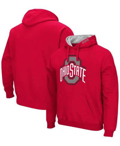 COLOSSEUM MEN'S SCARLET OHIO STATE BUCKEYES ARCH AND LOGO PULLOVER HOODIE