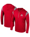 Colosseum Scarlet Ohio State Buckeyes Dozer Half-zip Windshirt In Scarlet