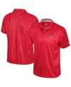 Colosseum Men's Scarlet Ohio State Buckeyes Football Print Polo Shirt In Red