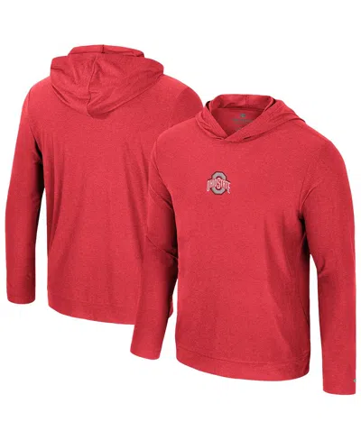 Colosseum Men's Scarlet Ohio State Buckeyes Long Sleeve Hooded T-shirt