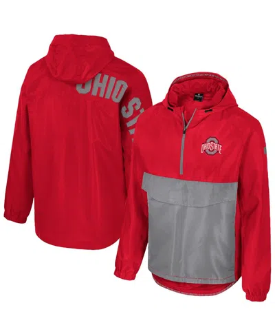 Colosseum Men's Scarlet Ohio State Buckeyes Reloaded Anorak Half-zip Jacket