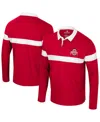 Colosseum Men's Scarlet Ohio State Buckeyes Too Cool For School Long Sleeve Polo In Scarlet