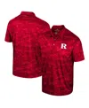 COLOSSEUM MEN'S SCARLET RUTGERS SCARLET KNIGHTS DALY PRINT POLO
