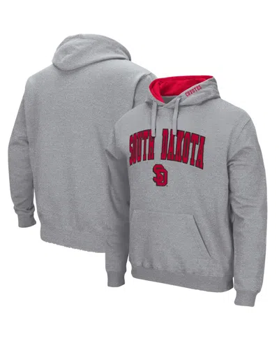 Colosseum Men's South Dakota Coyotes Arch And Logo Pullover Hoodie In Heather Gray