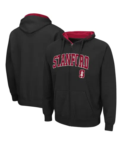 Colosseum Men's Stanford Cardinal Arch & Logo 3.0 Full-zip Hoodie In Black