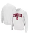 Colosseum Men's Stanford Cardinal Arch & Logo Crew Neck Sweatshirt In White