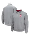 Colosseum Men's Stanford Cardinal Tortugas Logo Quarter-zip Jacket In Heather Gray