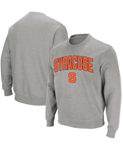 Colosseum Men's Syracuse Orange Arch & Logo Crew Neck Sweatshirt In Heather Gray