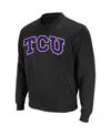 Colosseum Men's Tcu Horned Frogs Arch & Logo Crew Neck Sweatshirt In Black