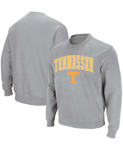 Colosseum Men's Heather Gray Tennessee Volunteers Arch Logo Crew Neck Sweatshirt