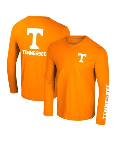 Colosseum Men's Tennessee Orange Tennessee Volunteers Logo Lockup 3-hit Active Blend Long Sleeve T-shirt