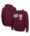 Colosseum Men's Texas A&m Aggies Arch & Logo 3.0 Full-zip Hoodie In Maroon