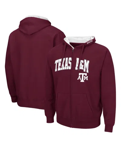 Colosseum Men's Texas A&m Aggies Arch & Logo 3.0 Full-zip Hoodie In Maroon