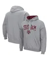 Colosseum Men's Texas A&m Aggies Arch & Logo 3.0 Pullover Hoodie In Heathered Gray