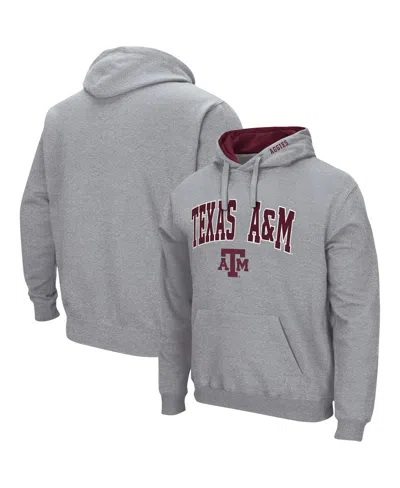 Colosseum Men's Texas A&m Aggies Arch & Logo 3.0 Pullover Hoodie In Heathered Gray