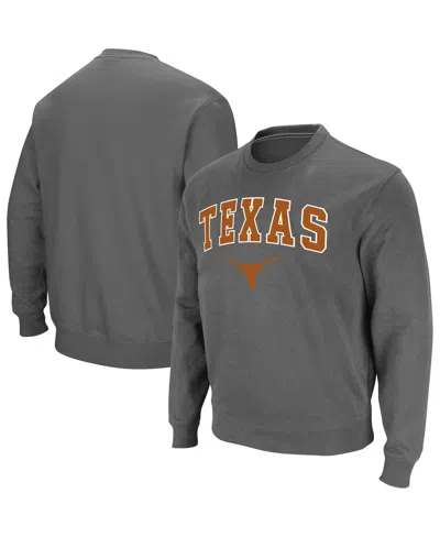 Colosseum Men's Texas Longhorns Arch & Logo Pullover Sweatshirt In Charcoal
