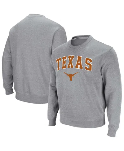 Colosseum Men's Texas Longhorns Arch & Logo Pullover Sweatshirt In Heathered Gray