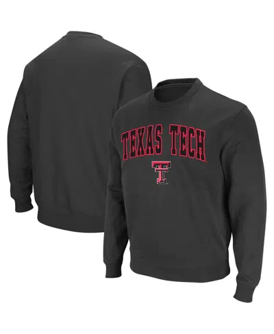 Colosseum Men's Texas Tech Red Raiders Arch And Logo Crew Neck Sweatshirt In Charcoal