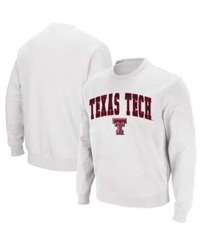 Colosseum Men's Texas Tech Red Raiders Arch And Logo Crew Neck Sweatshirt In White