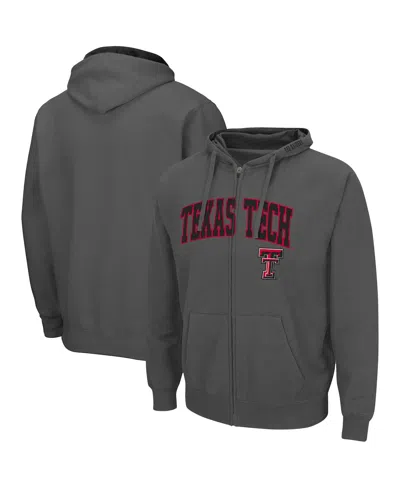 Colosseum Men's Texas Tech Red Raiders Arch Logo 3.0 Full-zip Hoodie In Charcoal