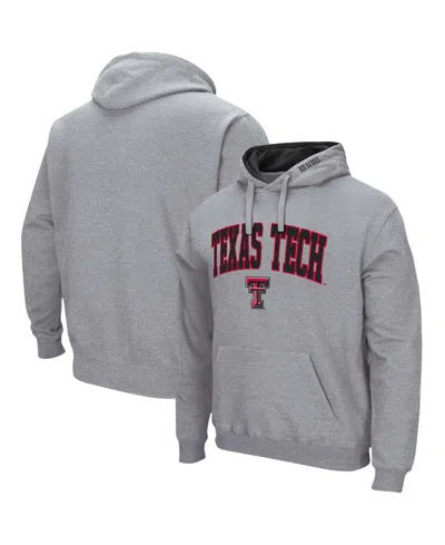 Colosseum Men's Texas Tech Red Raiders Arch Logo 3.0 Pullover Hoodie In Heathered Gray