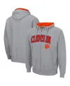 Colosseum Men's Tigers Arch Logo 3.0 Full-zip Hoodie In Heather Gray