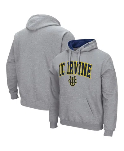 Colosseum Men's Uc Irvine Anteaters Arch And Logo Pullover Hoodie In Heather Gray