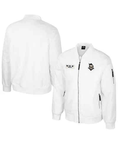 Colosseum Men's Ucf Knights White Rabbit Full-zip Bomber Jacket