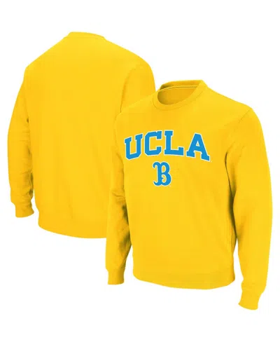 Colosseum Men's Ucla Bruins Arch & Logo Crew Neck Sweatshirt In Gold