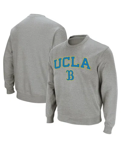 Colosseum Men's Ucla Bruins Arch & Logo Crew Neck Sweatshirt In Heather Gray