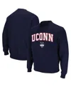 Colosseum Men's Uconn Huskies Arch And Logo Crew Neck Sweatshirt In Navy