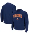 Colosseum Men's Virginia Cavaliers Arch And Logo Pullover Sweatshirt In Navy