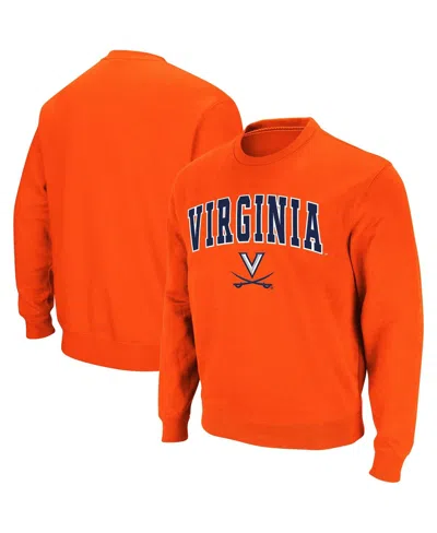 Colosseum Men's Virginia Cavaliers Arch And Logo Pullover Sweatshirt In Orange