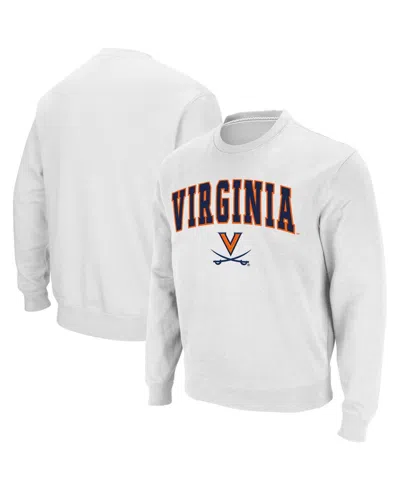 Colosseum Men's Virginia Cavaliers Arch And Logo Pullover Sweatshirt In White
