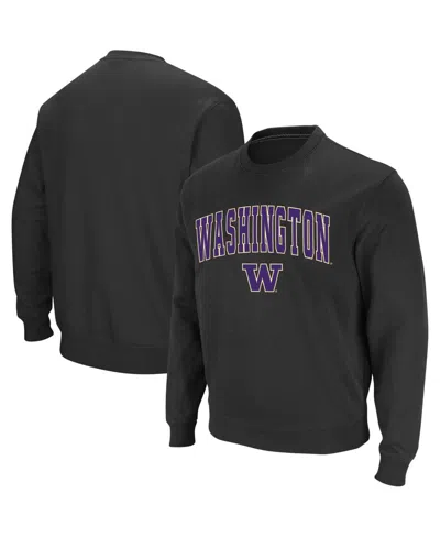 Colosseum Men's Washington Huskies Arch & Logo Crew Neck Sweatshirt In Charcoal