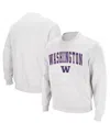 Colosseum Men's Washington Huskies Arch & Logo Crew Neck Sweatshirt In White