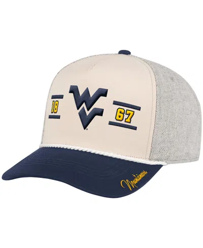 Colosseum Men's West Virginia Mountaineers Adjustable Rope-accent Baseball Cap In Natural