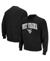 Colosseum Men's West Virginia Mountaineers Arch And Logo Crew Neck Sweatshirt In Black