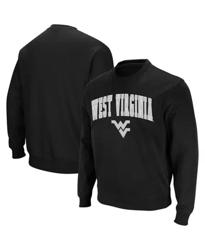Colosseum Men's West Virginia Mountaineers Arch And Logo Crew Neck Sweatshirt In Black